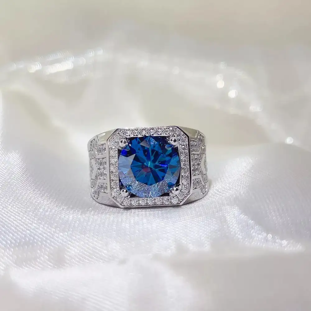 Sterling Silver Moissanite Clean Line Ring