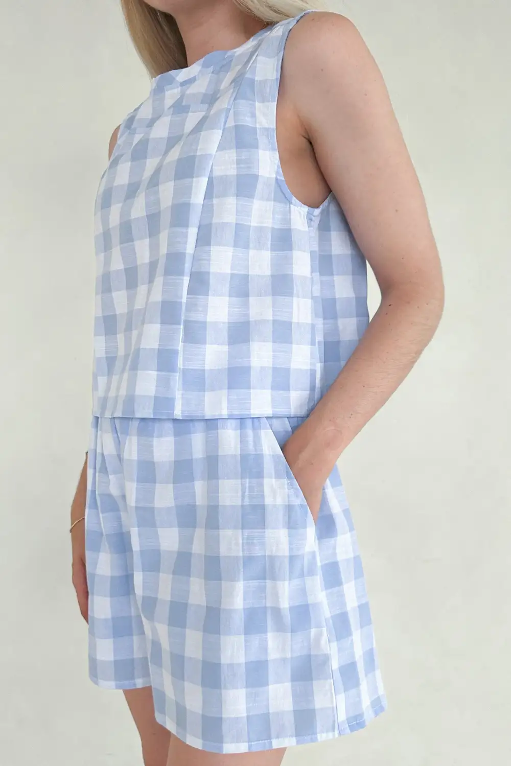 Minimal Gingham Checkered Top