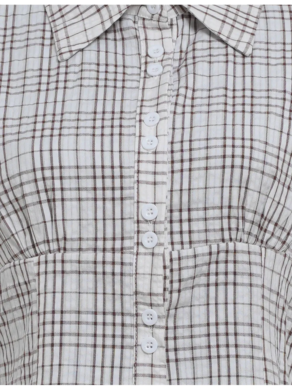 Chic Checked Button Down Short Sleeves Shirt