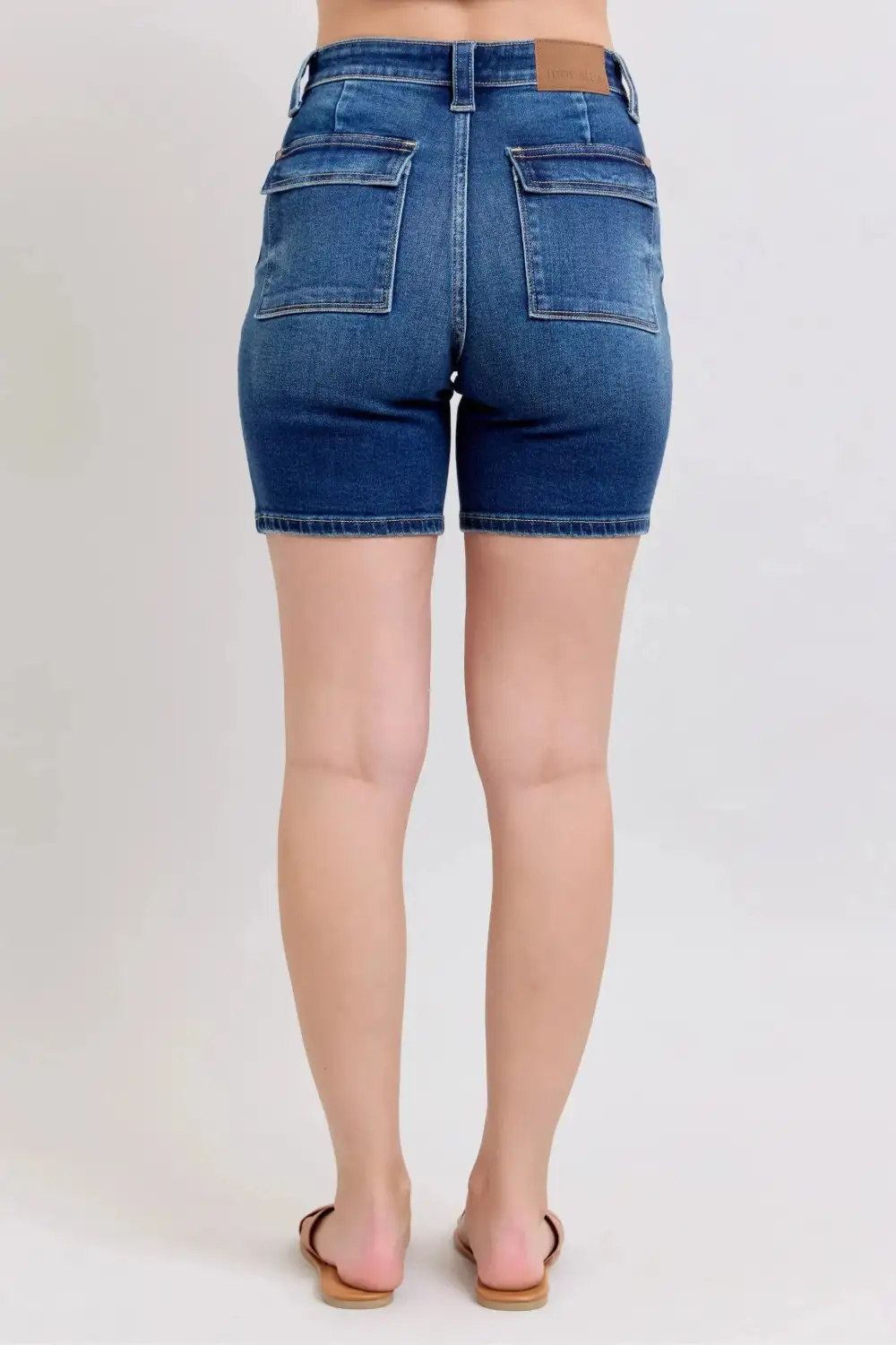 High-Waist High-Rise Cotton Denim Shorts