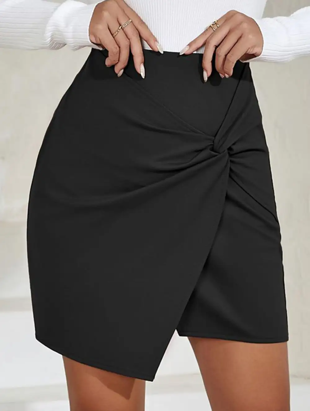 Ruched High Waist Bodycon Mini Skirt