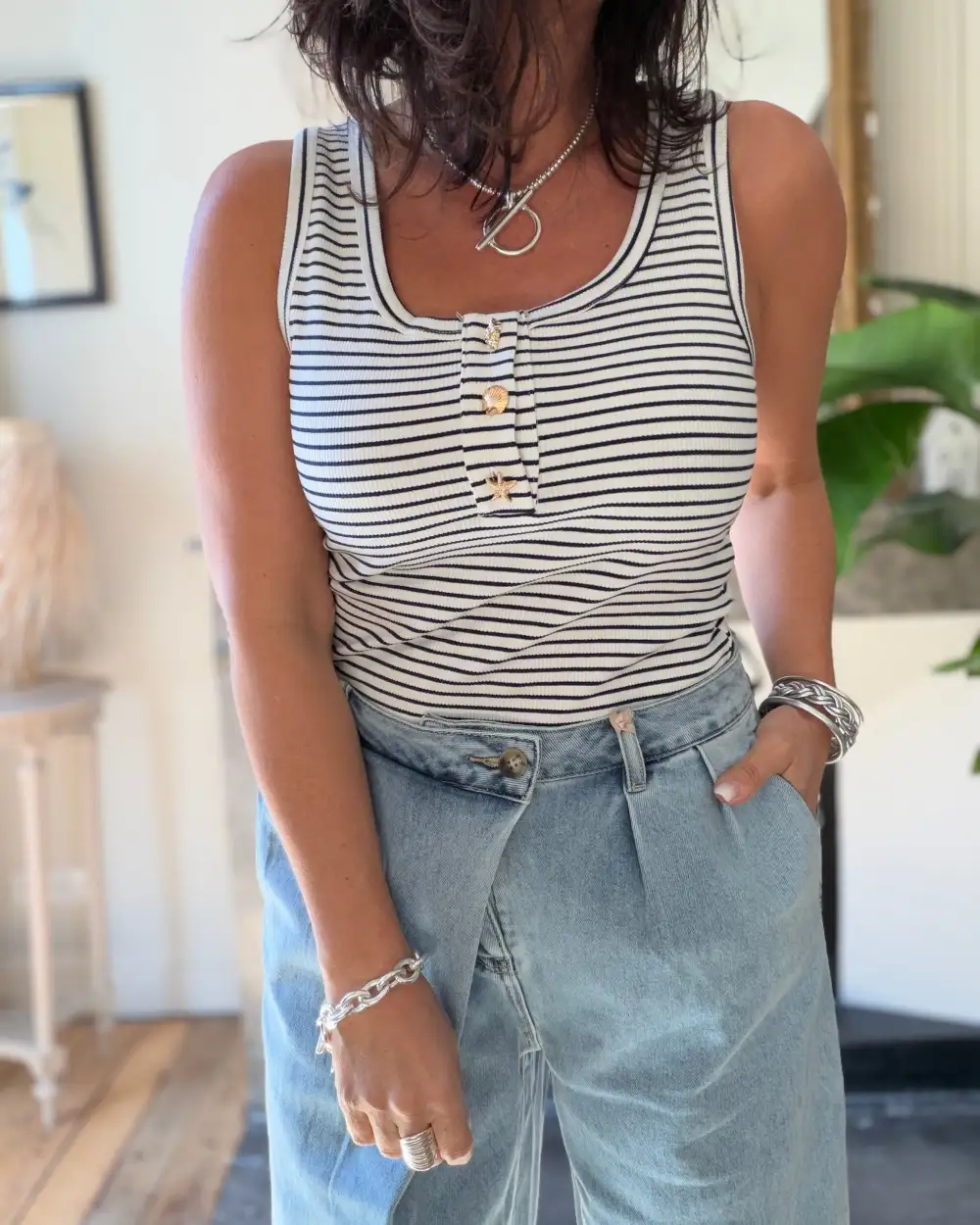 Cotton Striped Tank Top