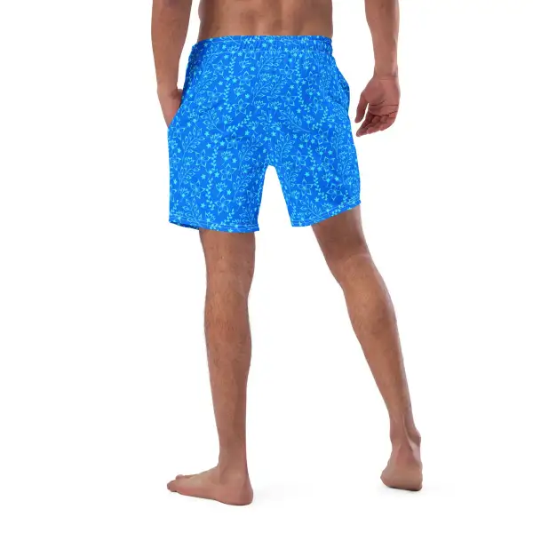 Drawcord Floral Print Swim Trunks