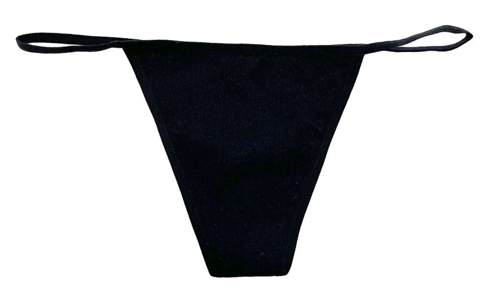 Seamless Ribbed Strappy Thong Panty