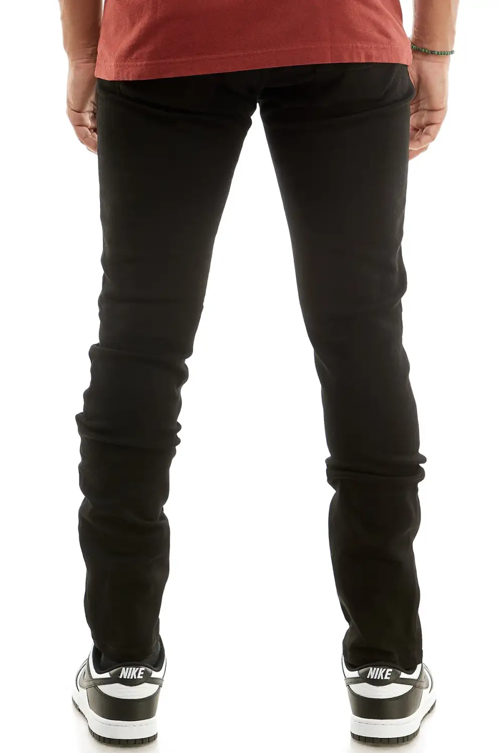 Men's Skinny Zip Detail Patchwork Pants