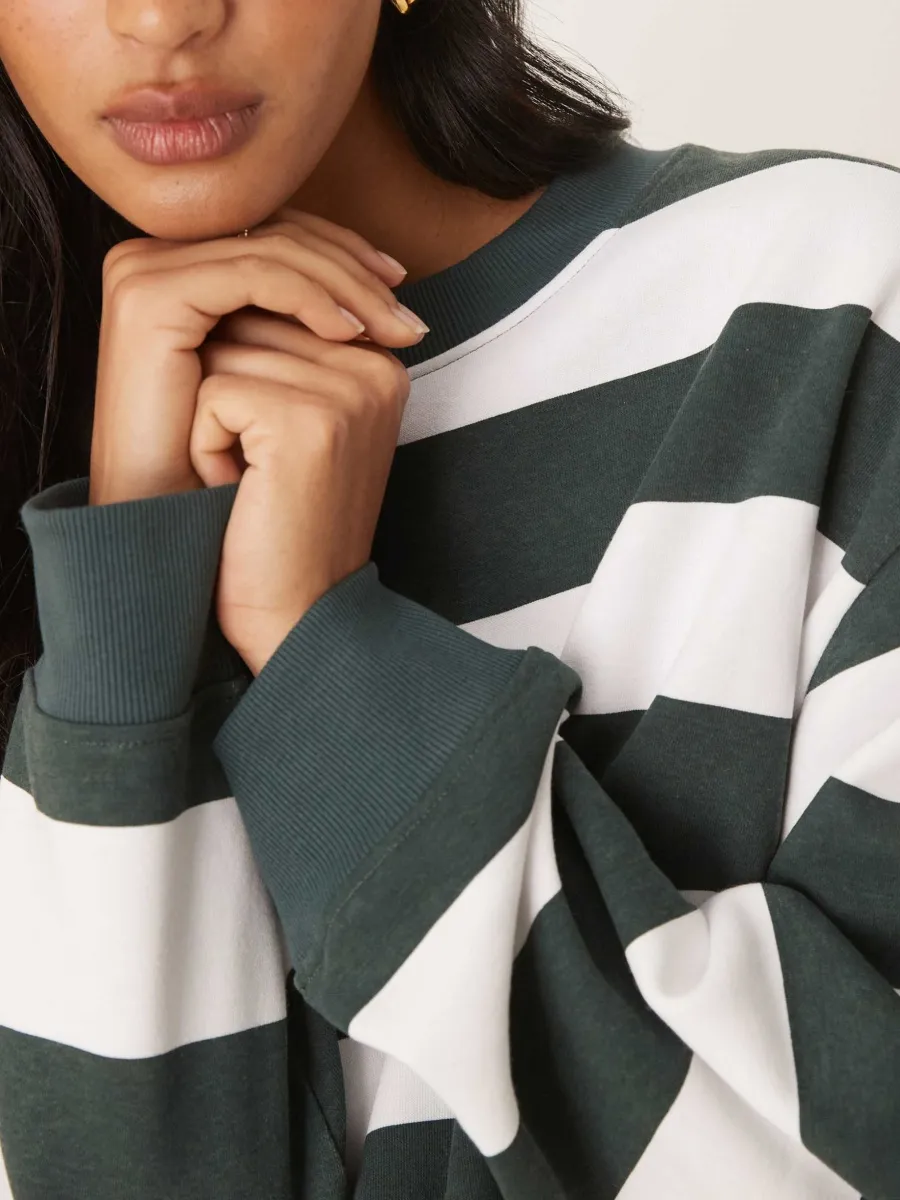 Striped Round Neck Sweatshirt