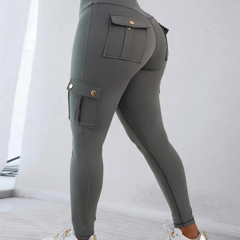 Women‘s Butt Lifting Leggings with Flap Pockets High Waist