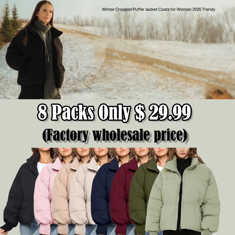 🧥 Winter Cropped Puffer Jacket for Women 2025 – Short, Warm & Effortlessly Stylish