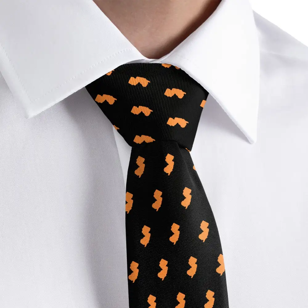 Modern Outline Emblem Accent Necktie