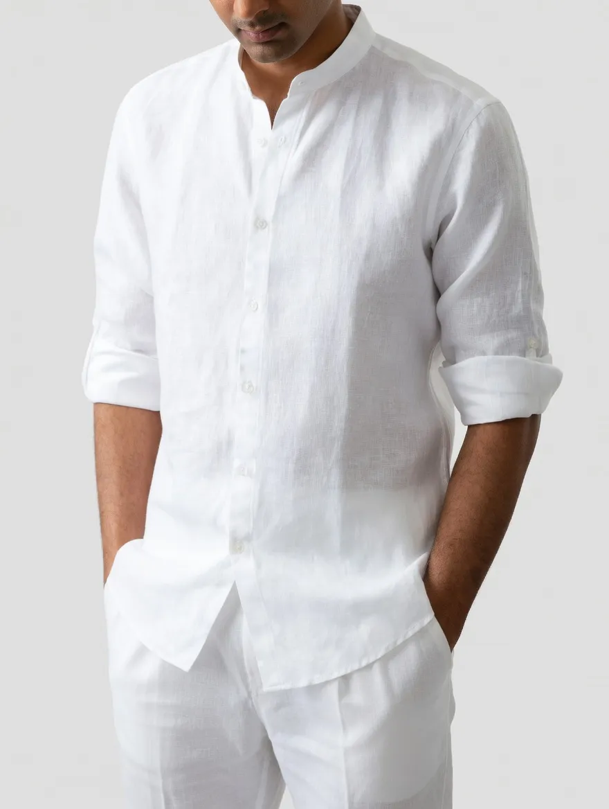 8-Pack Men's Casual Linen Blend Shirts Set