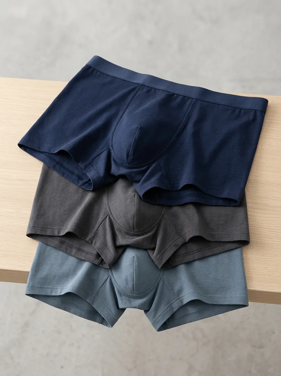 Men's Solid Color Minimalist Cotton Boxer Briefs