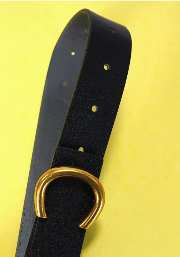 Polished Metal Buckle Belt