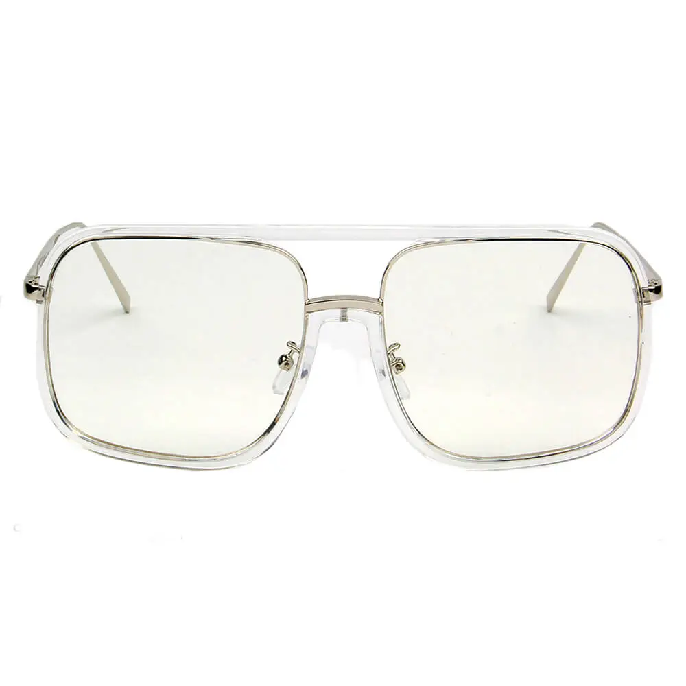 Fabric Woven Square Frame Sunglasses