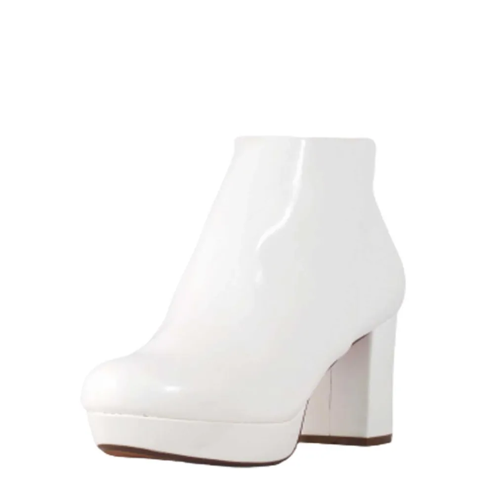 Retro Platform Heel Ankle Boots