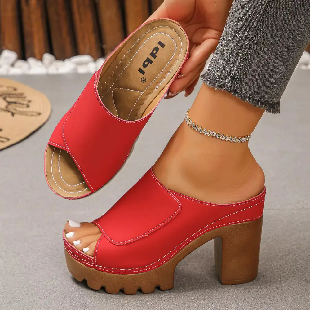 Chic Open Toe Block Heel Sandals