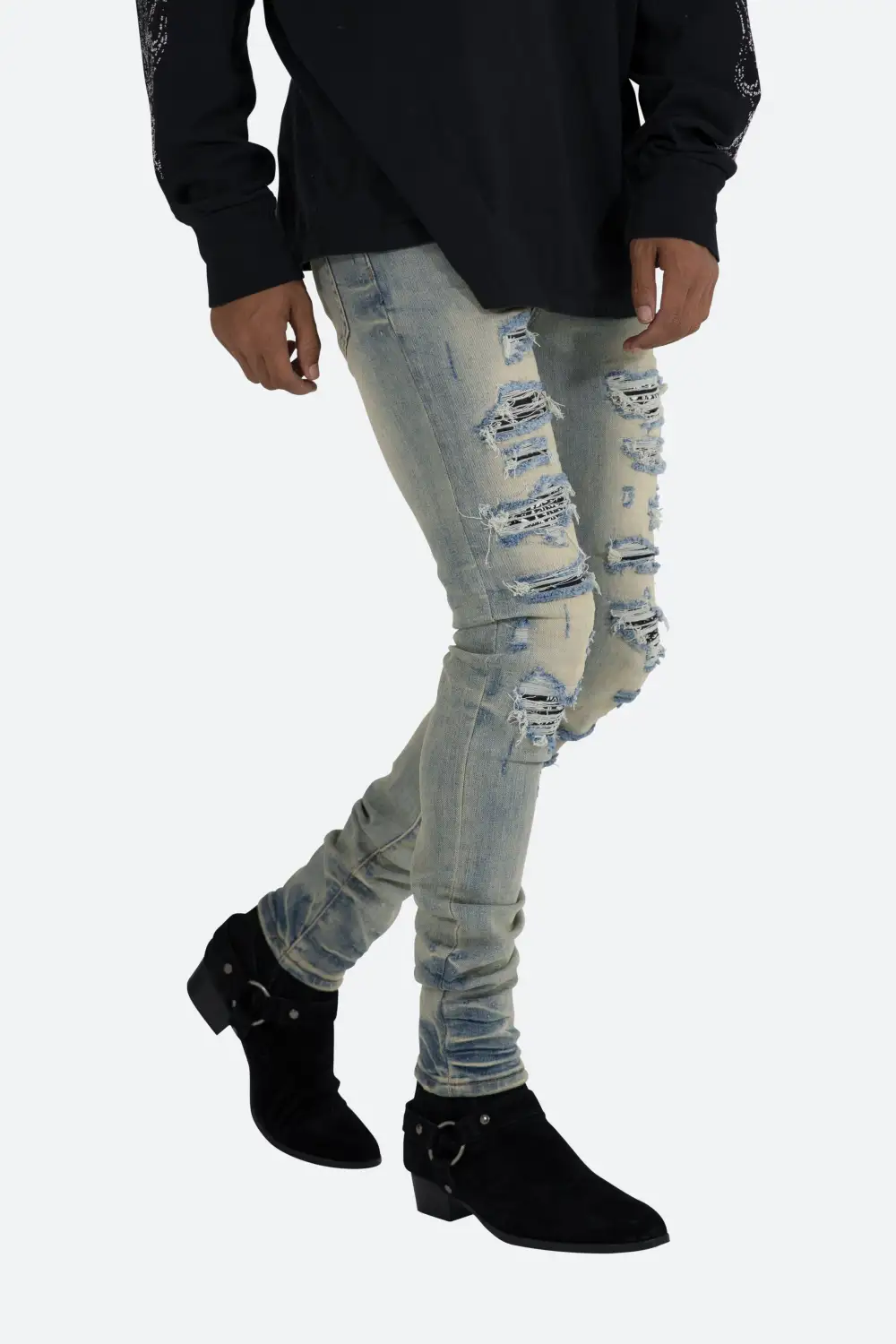 Relaxed Paisley Skinny Jeans