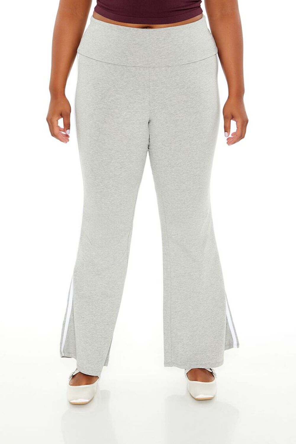 Plus Size Two-Tone Flare Leggings