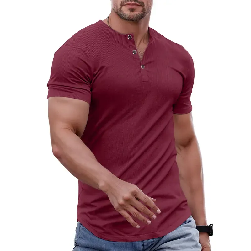 Men's Solid Color Slim Fit Longline T‑Shirt
