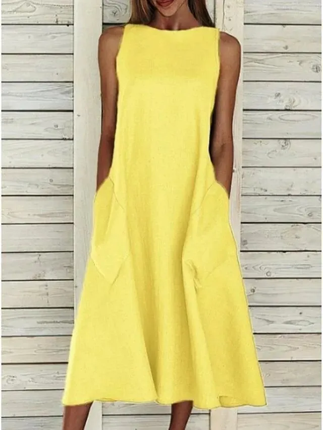Women'S A-Line Dress Midi Dress