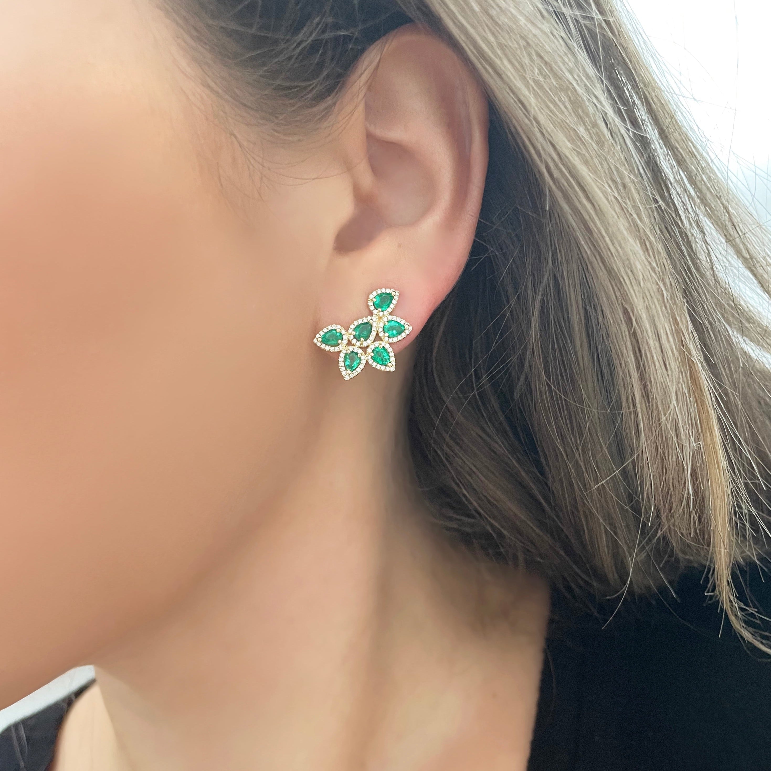 Curved Bold Gem Detail Earrings