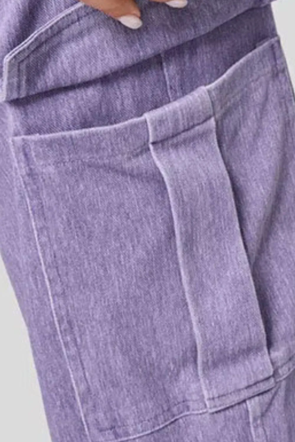 High Waist Straight Leg Cargo Denim Jeans