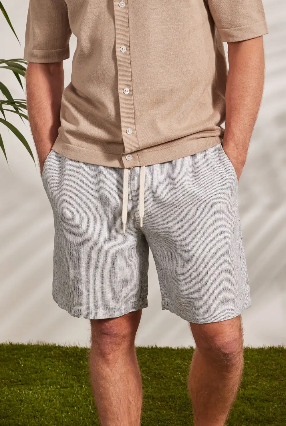 Elastic Waist Contrast Drawcord Short