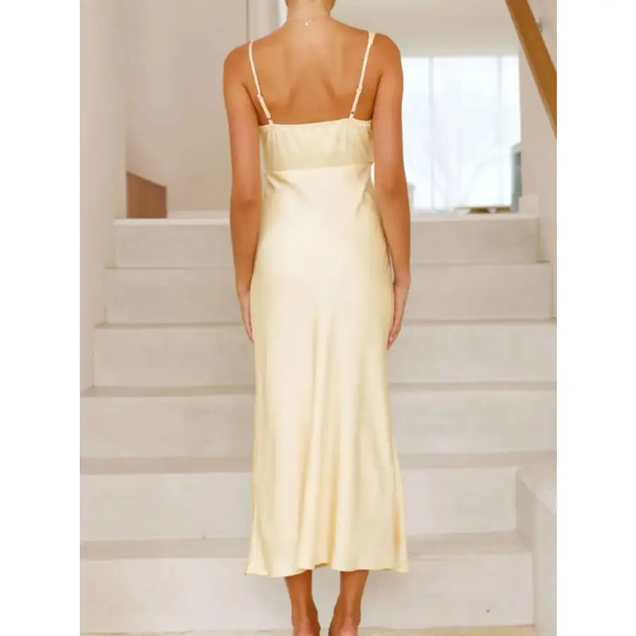 Satin Asymmetrical Midi Dress