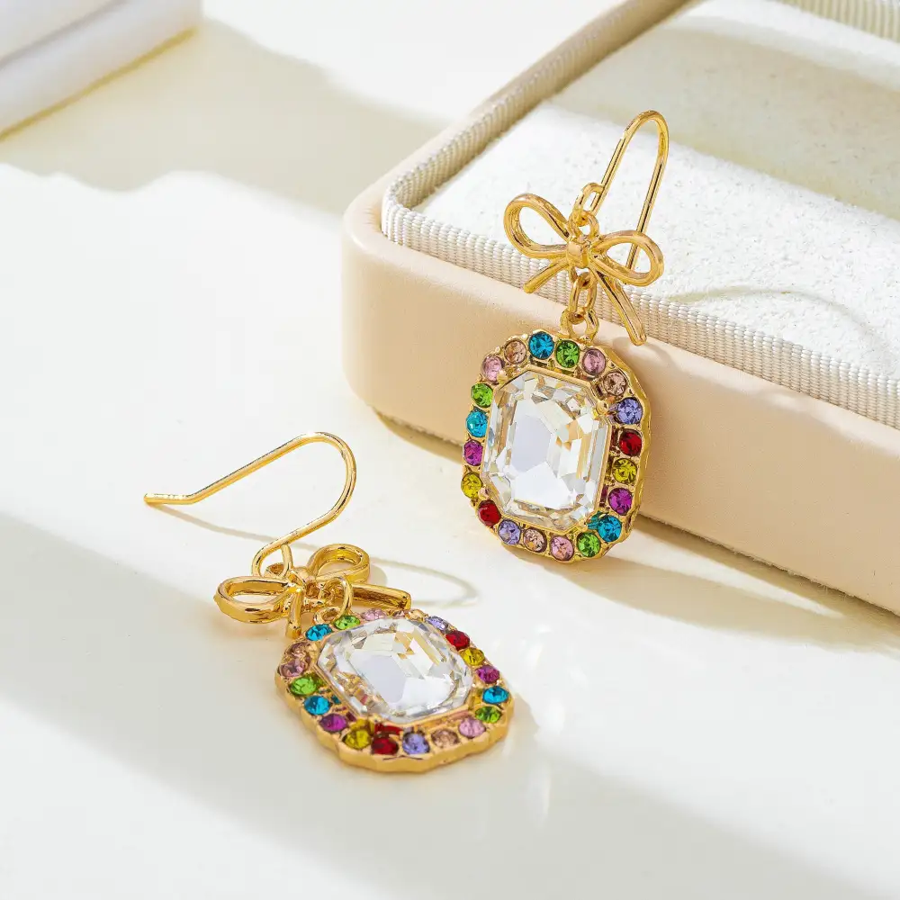 Bow merald Cut Rainbow Crystal