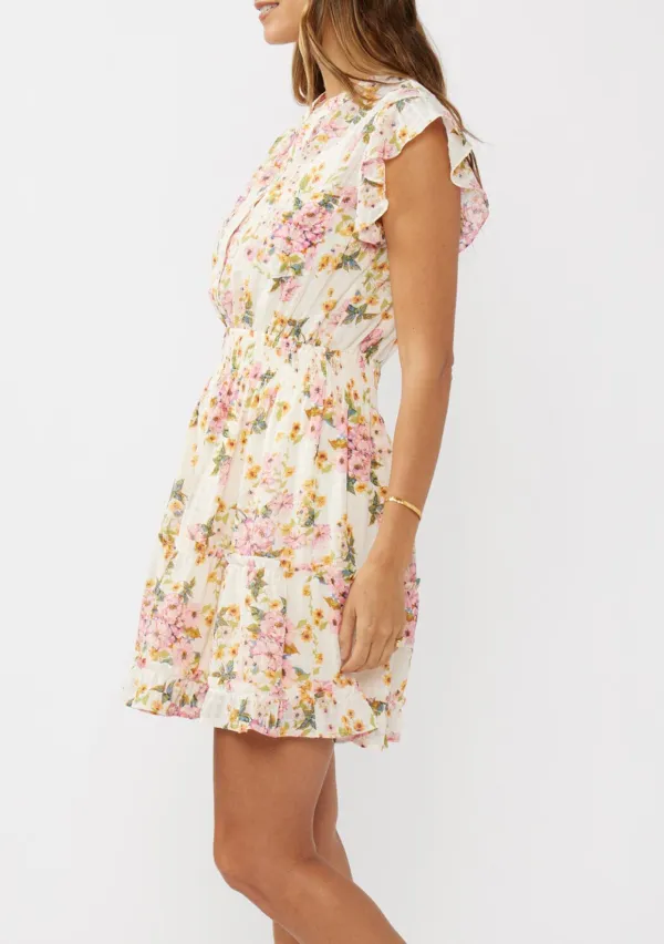Half Button Floral Dress