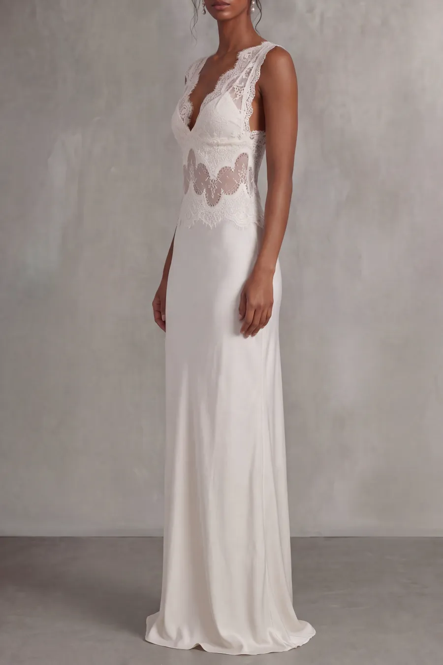 Spaghetti Strap Cutout Lace Maxi Dress