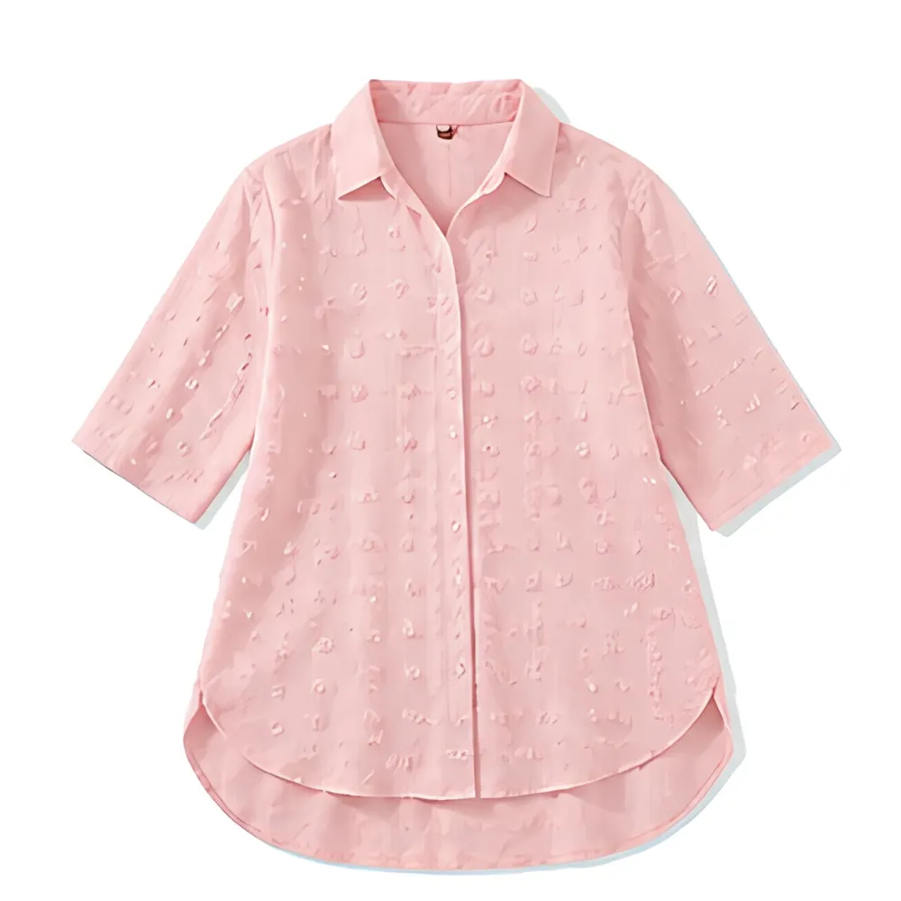 Shirt Relaxed Textured Midi Dress