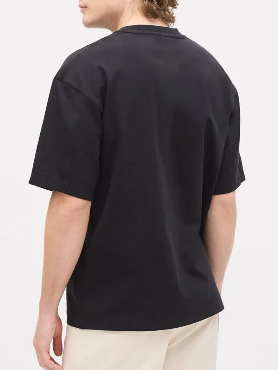 Black Oversized Short-Sleeve Crew-Neck Tee
