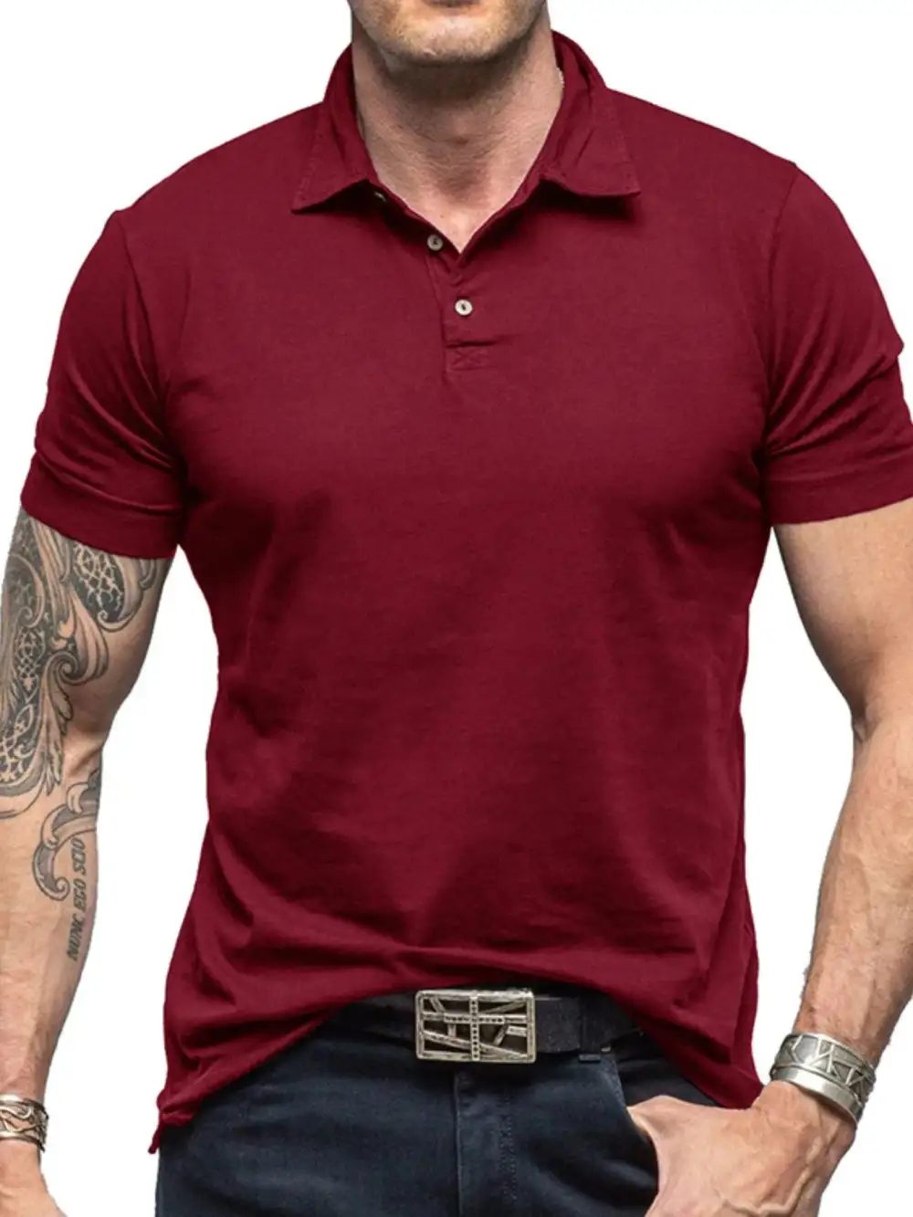 Collared Short-Sleeve Polo Shirt