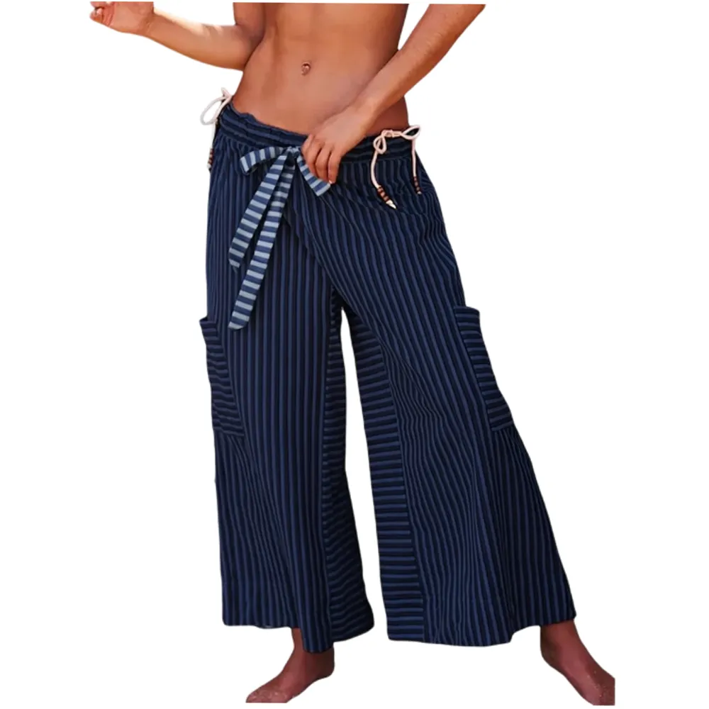 Women's Striped Wide Leg Pants