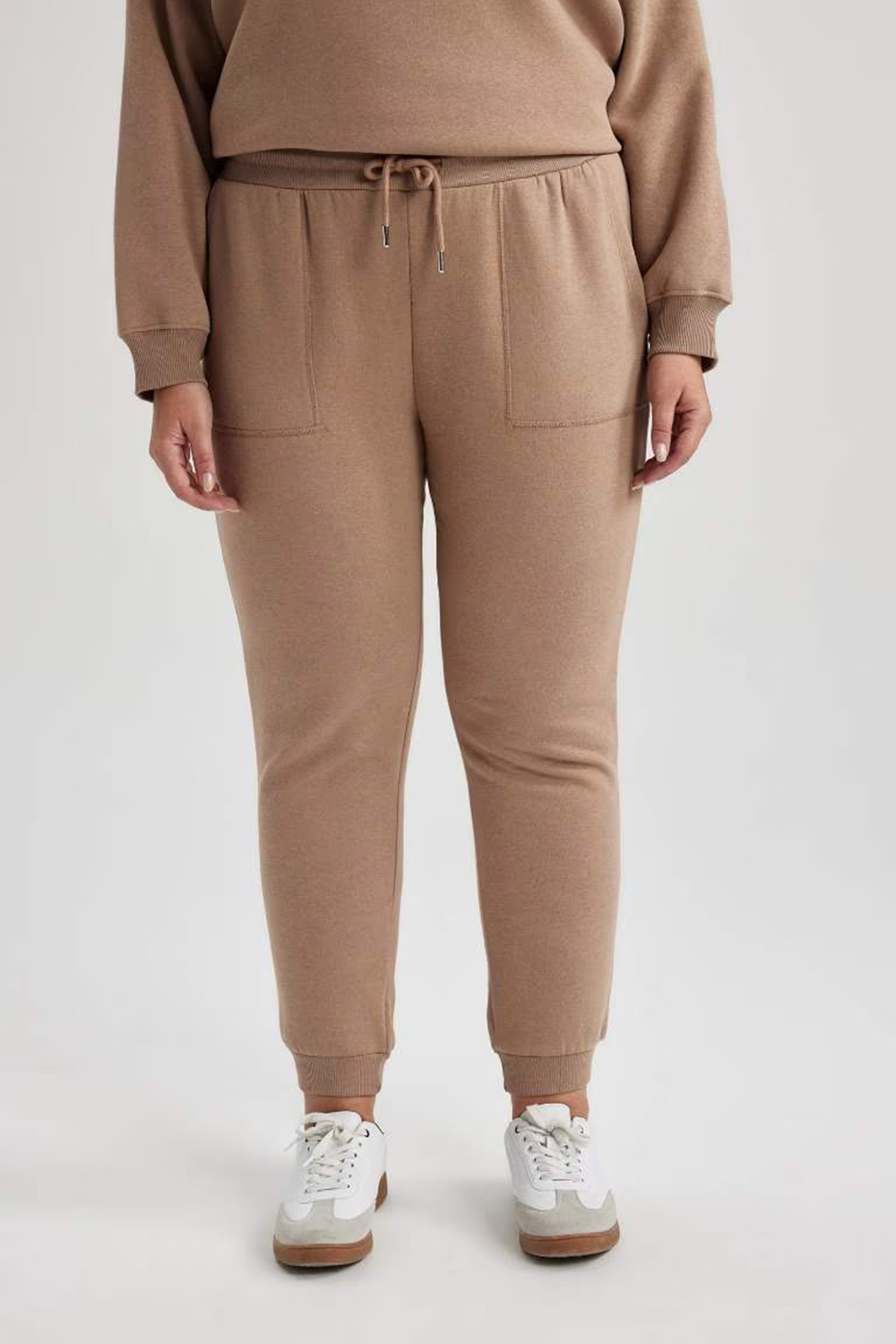 High-waisted Plain Long Pants