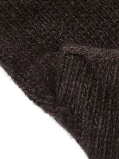 Brown Knitted Fingerless Gloves