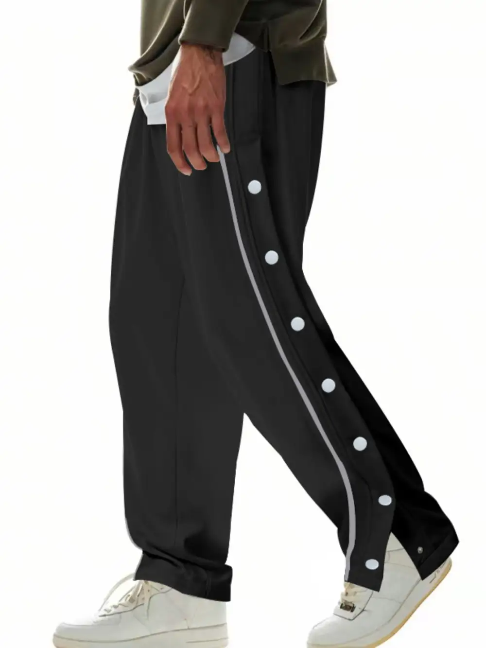 Men's Full Size Loose Fit Side Snap Button