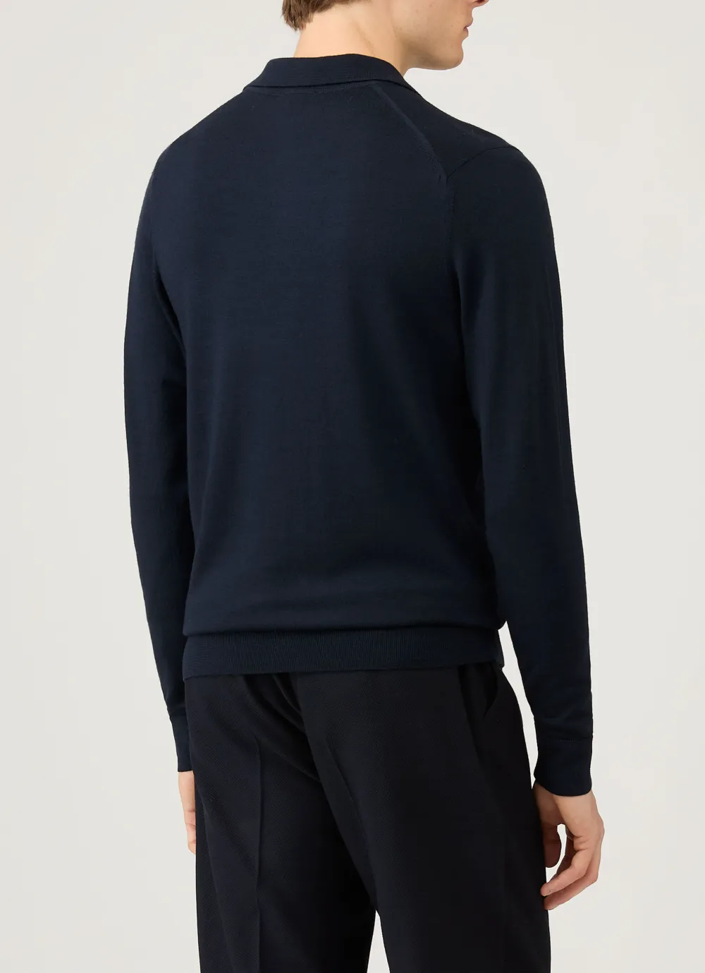 Merino Knit Long Sleeve Polo Shirt