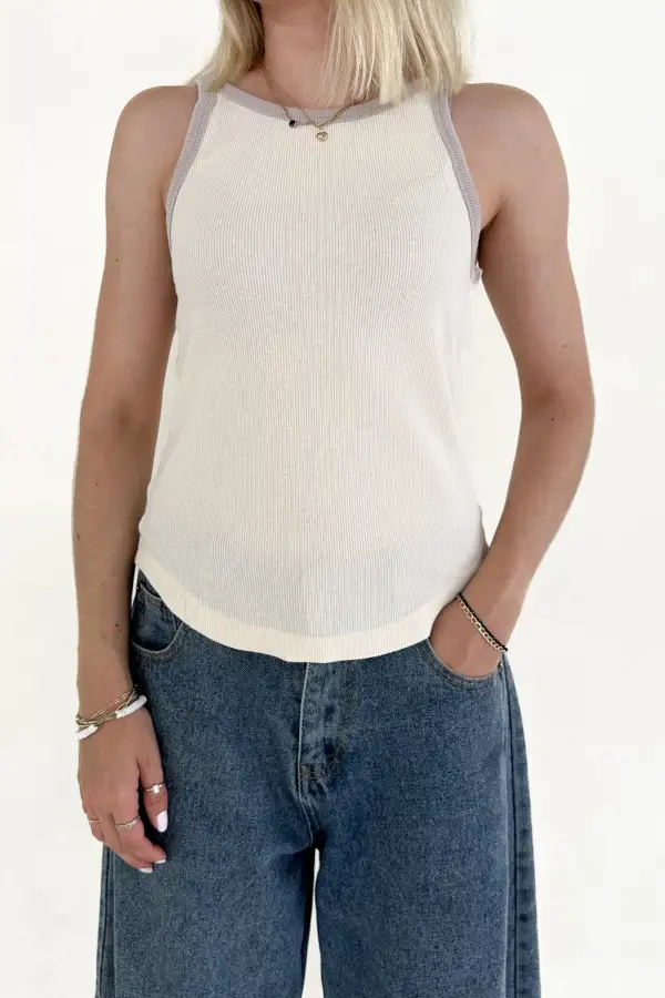 Soft Blocked Pattern Tank Top