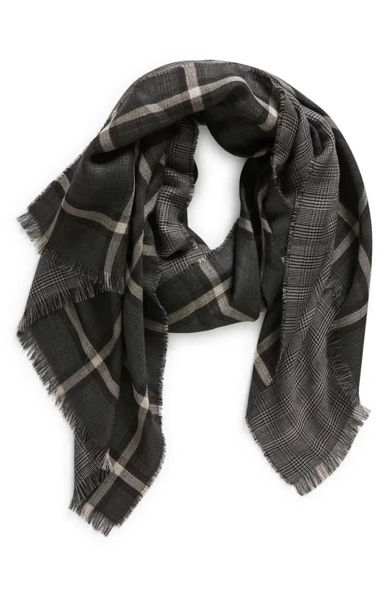 Tirana Check Wool & Silk Stole