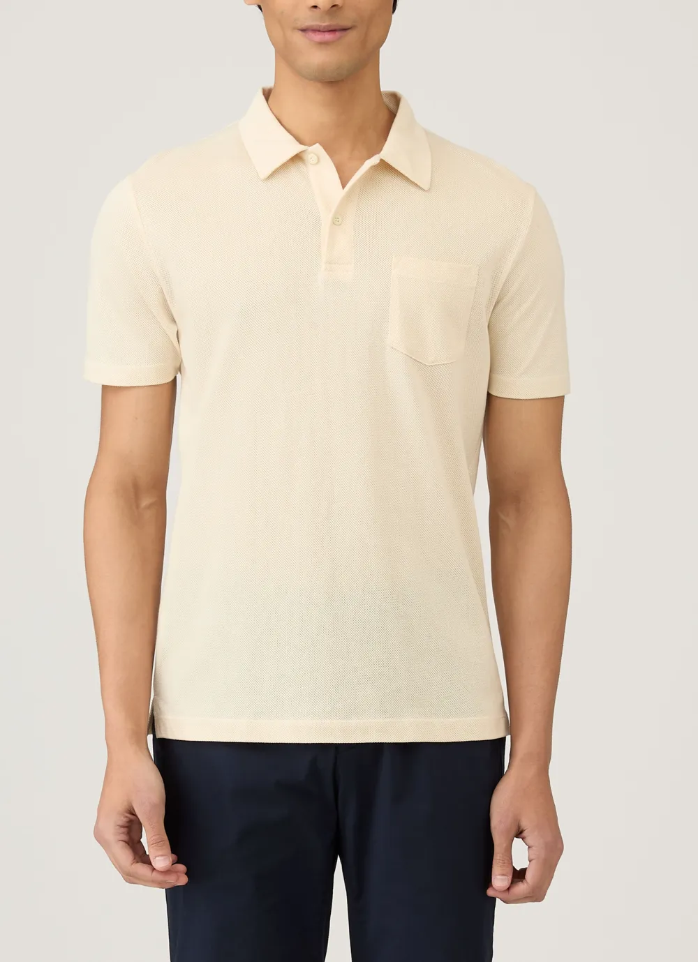 Relaxed Everyday Slim Fit Mesh Cotton Short Sleeve Polo Shirt
