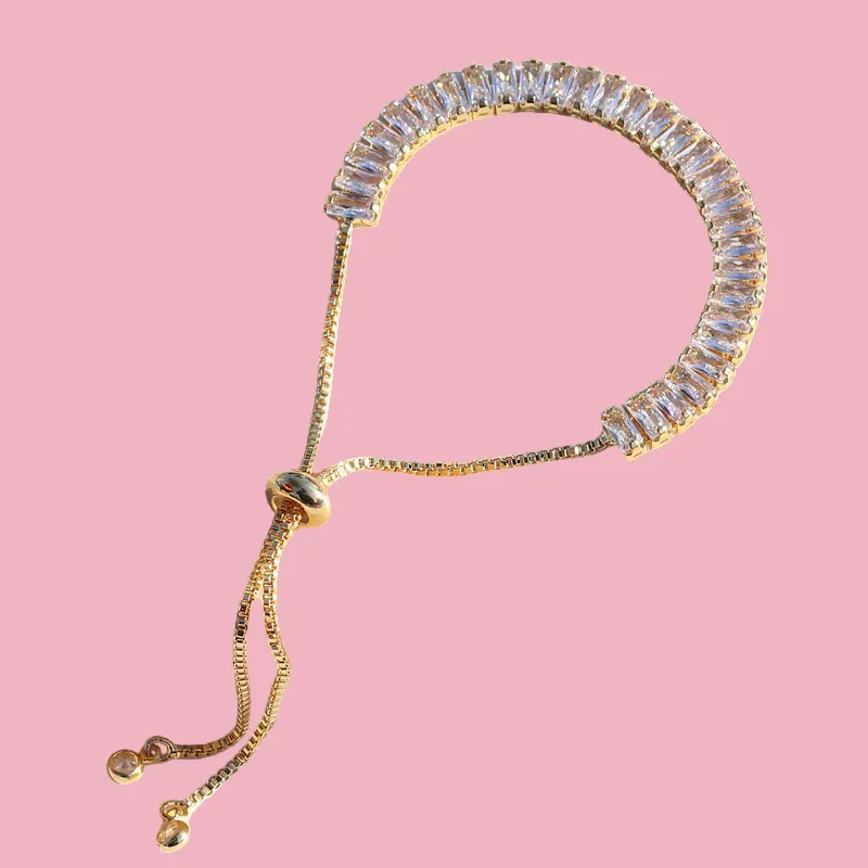 Refined Baguette-Stone Bracelet