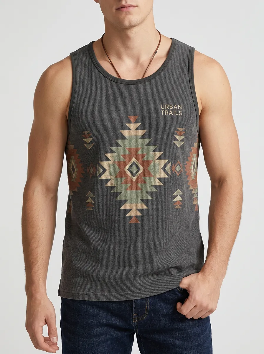 Men's Urban Trails Southwestern Geometric Printed Tank Top