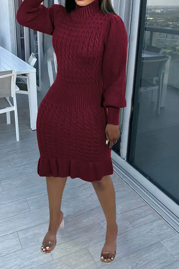 Elegant Ruffle Midi Dress