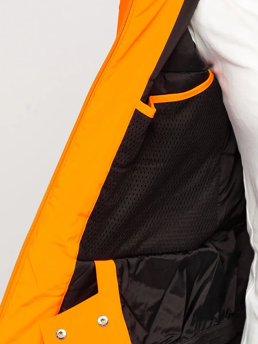 Orange women's winter ski jacket