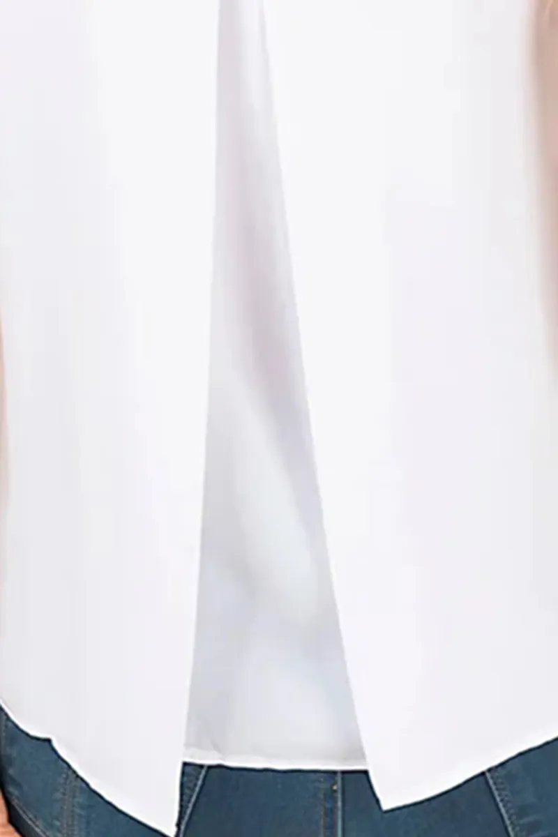 Petite Draped Overlay Sleeveless Blouse