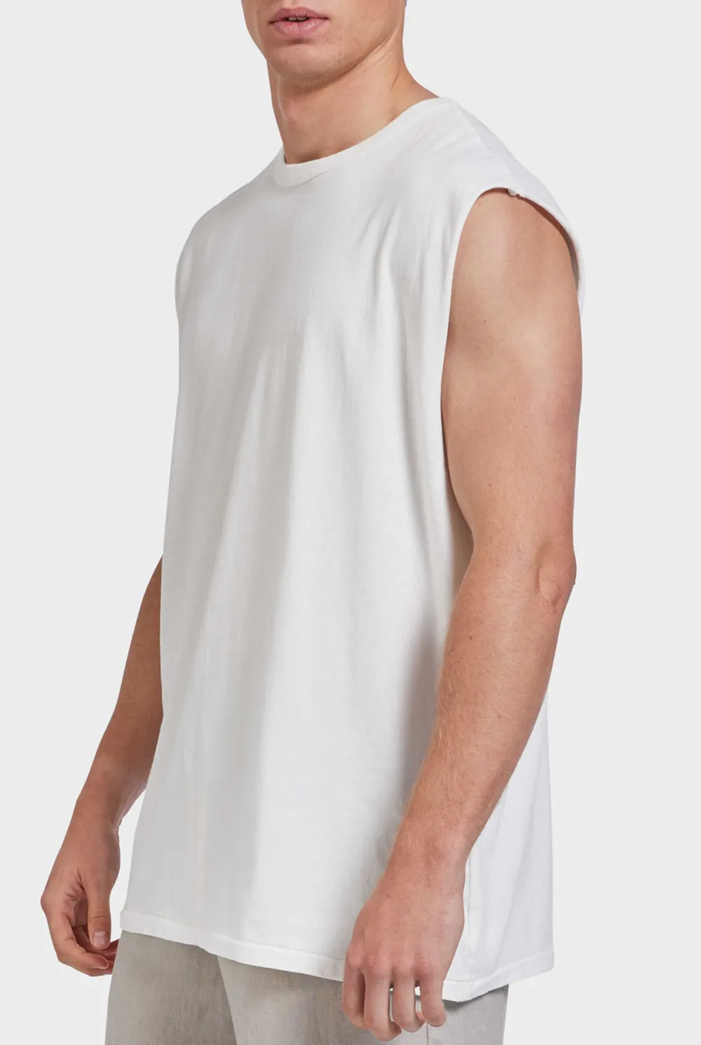 Sleeveless Crew Neck Casual Tee