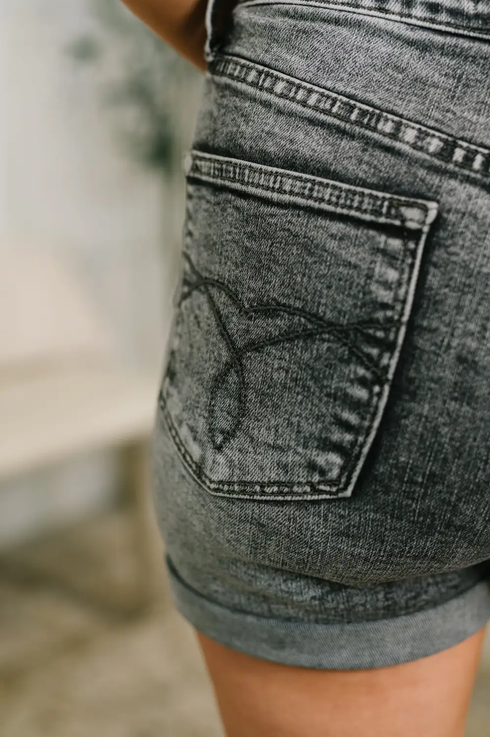 High Rise Button Fly Cuffed Shorts