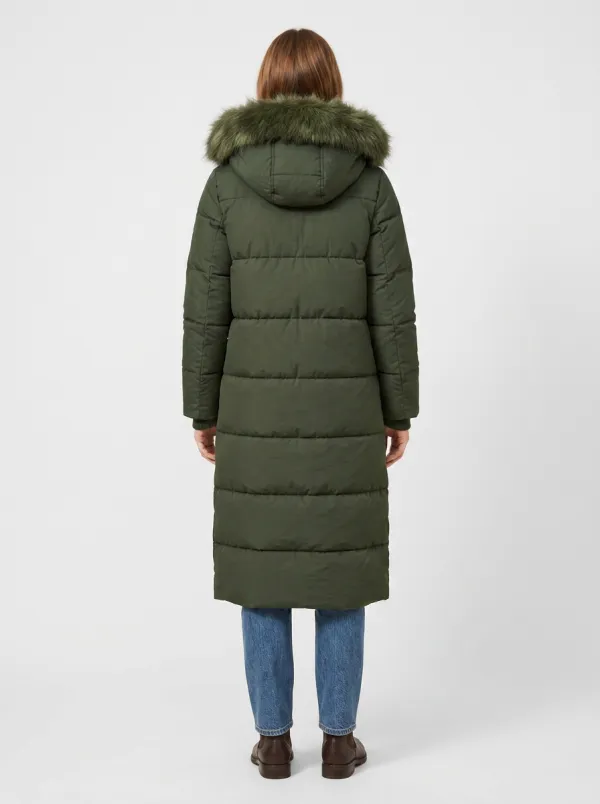 Leisure Faux-Fur Puffer Long Hooded Coat