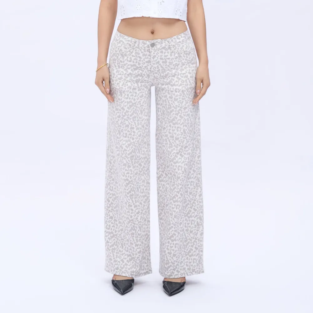 🔥Hot Sale🎁🎉Wide Leg Jeans for Women Stretchy Mid Low Rise Butts Lifting Baggy Jeans Trendy Loose Fit Cute Mom Jeans